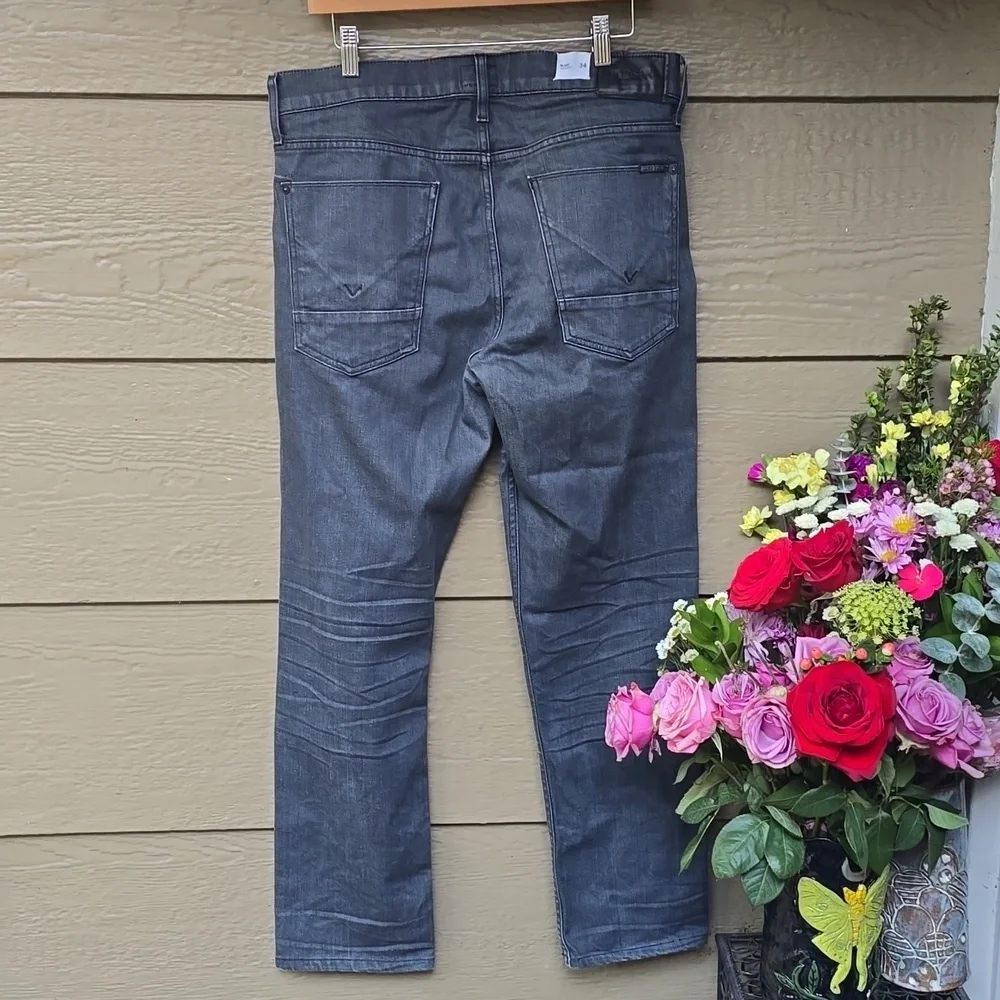 Hudson Blake Slim Straight Gray Jeans 34